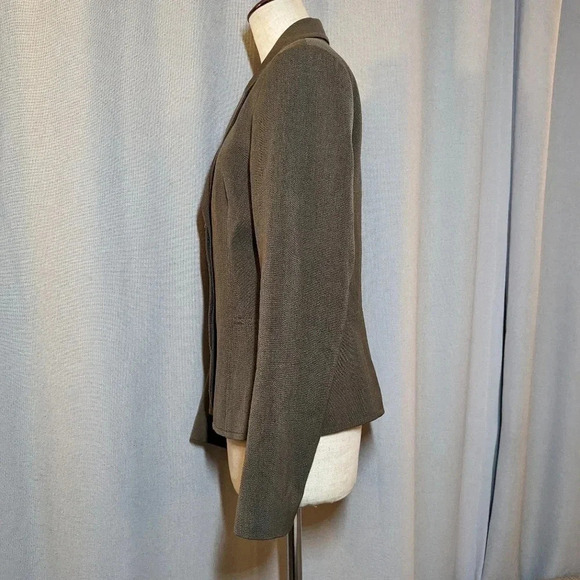 Theory Brown Wool Blazer Jacket Size 10 Hidden Buttons - Picture 2 of 9